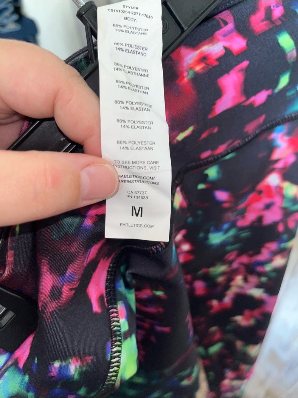 Fabletics Salar Chroma Multicolor Crop Leggings High Rise Workout Pants M - Picture 6 of 6